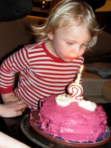 Blowing out the candles.  Wishes do come true...